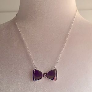 Playboy/white trash charm bow necklace